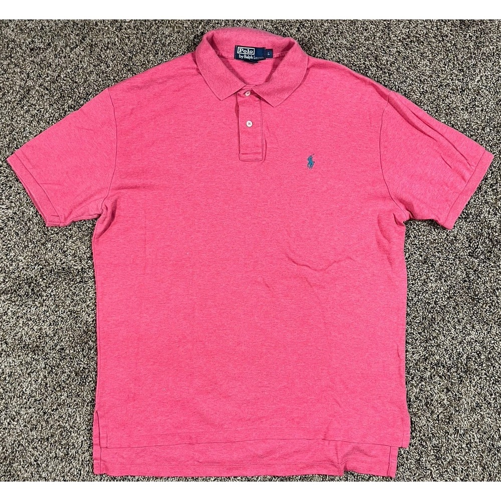 Vintage Ralph‎ Lauren Polo Shirt Red Short Sleeve Pony Men's Sz Large